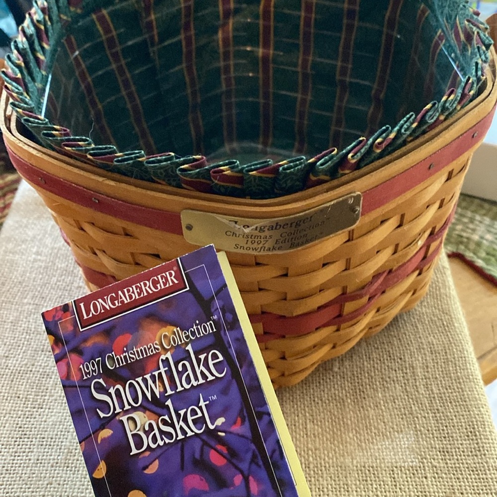 Longaberger Rare snowflake Christmas collection basket